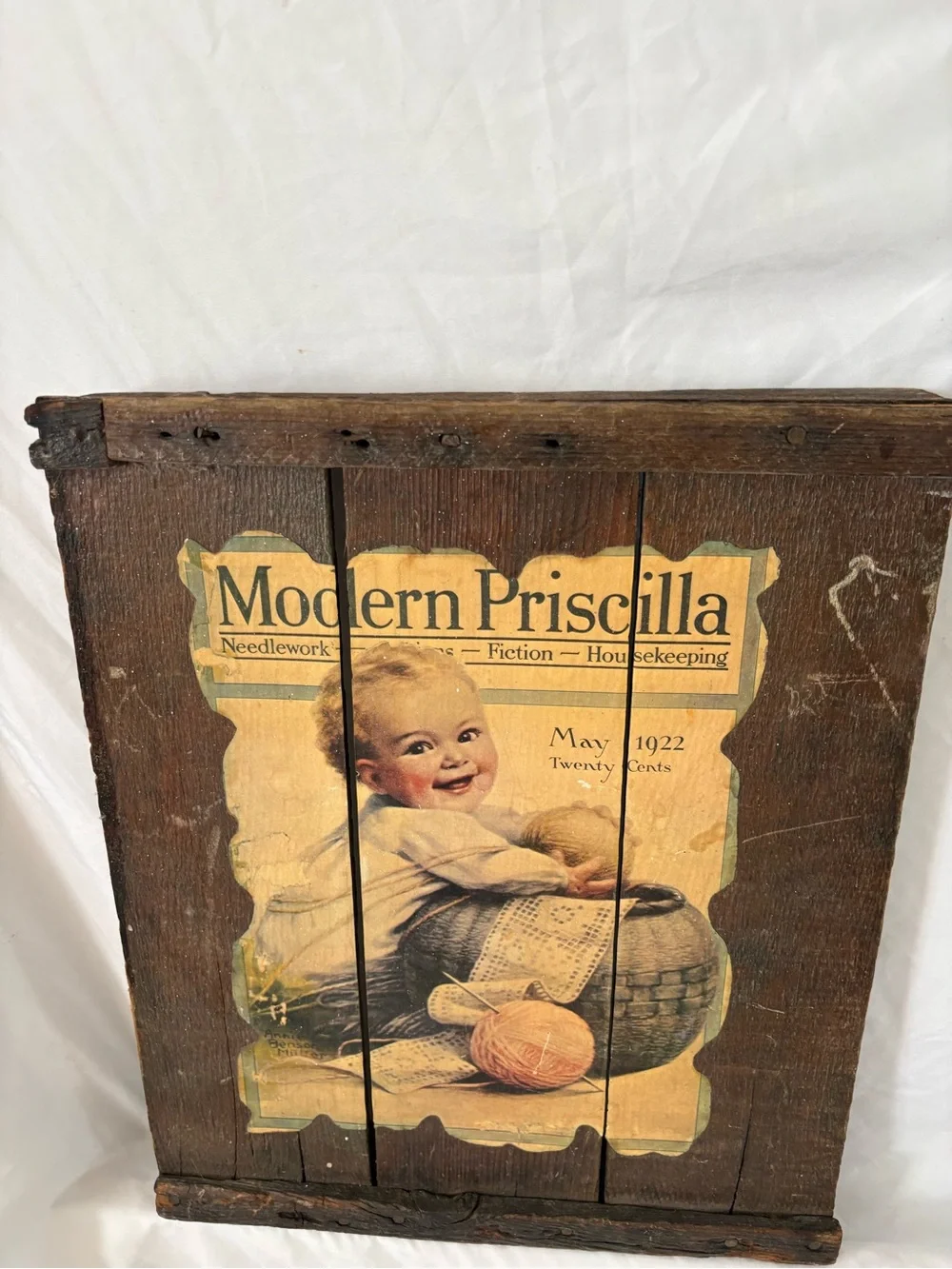 Vintage rustic reclaimed wood baby 1922 nursery wall hanging home decor art
